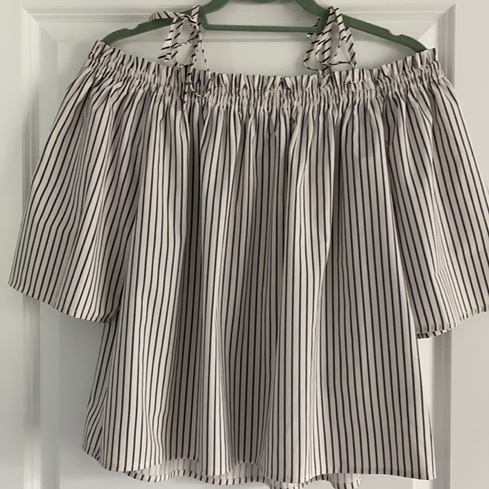 Striped off shoulder top